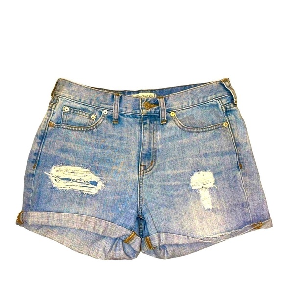 Madewell Women's Boyshorts Shorts Destroyed Rip & Repair Edition Size 27 - Picture 2 of 14
